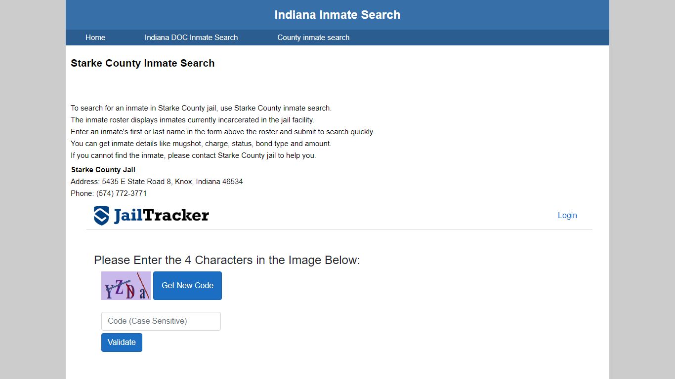 Starke County Inmate Search